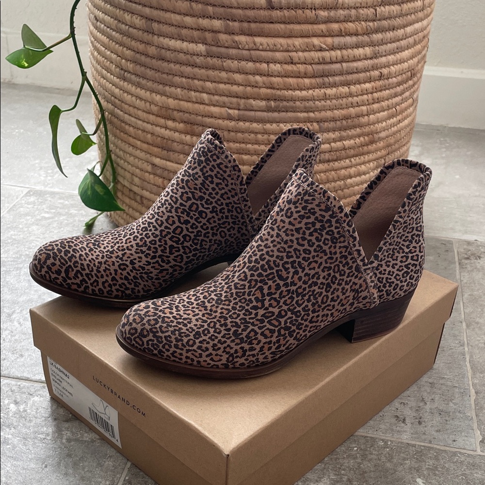 Lucky Brand Leopard Print Ankle Booties